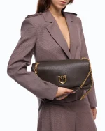 CLICK SOFT HORIZONTAL LOVE BAG IN FULL-GRAIN LEATHER PINKO - Image 4