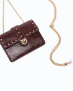 LEATHER CARD HOLDER LOVE POCKET STUDS PINKO - Image 3