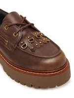 MARGARET MOCASSINS BRUSHED CALF LEATHER PINKO - Image 5