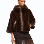 FAUX-FUR CAPPA WITH A HOOD PINKO