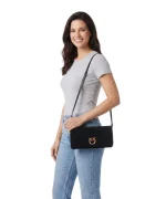SUEDE CLICK SOFT HORIZONTAL CLASSIC BAG PINKO - Image 4